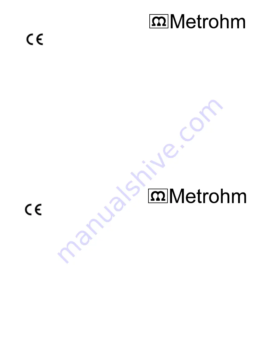 Metrohm E1620 Instruction Manual Download Page 1