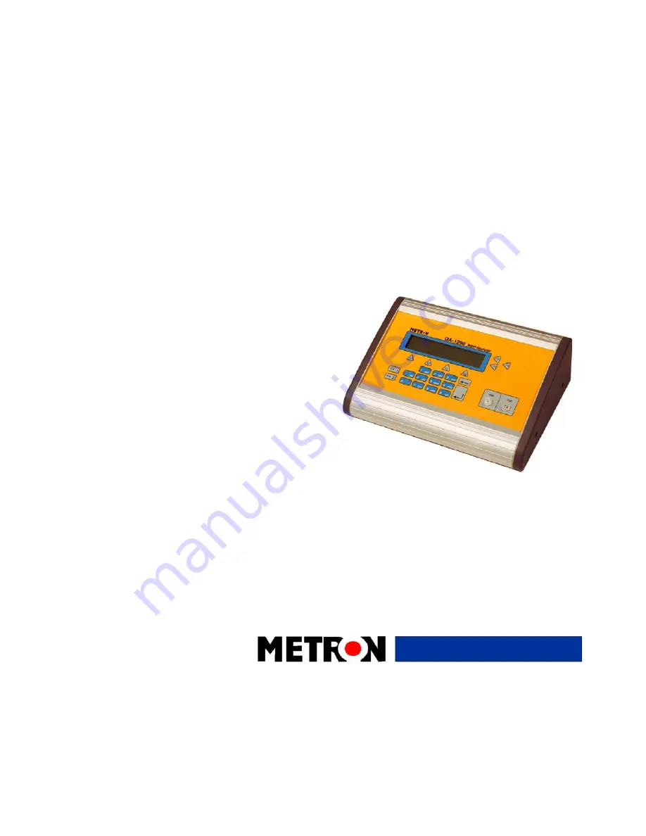 METRON QA-1290 User & Service Manual Download Page 1