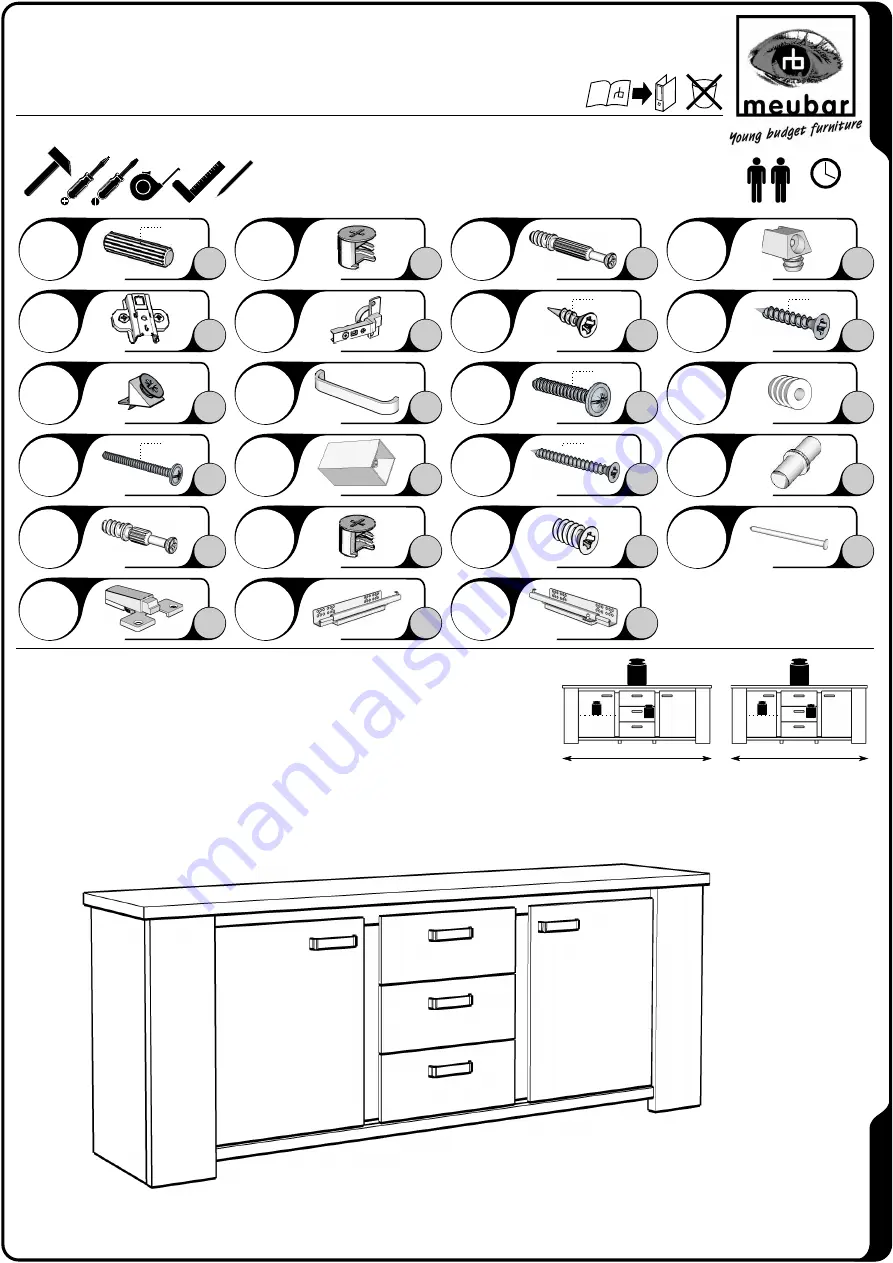 meubar COURTRAI DR7 Assembly Instruction Manual Download Page 1