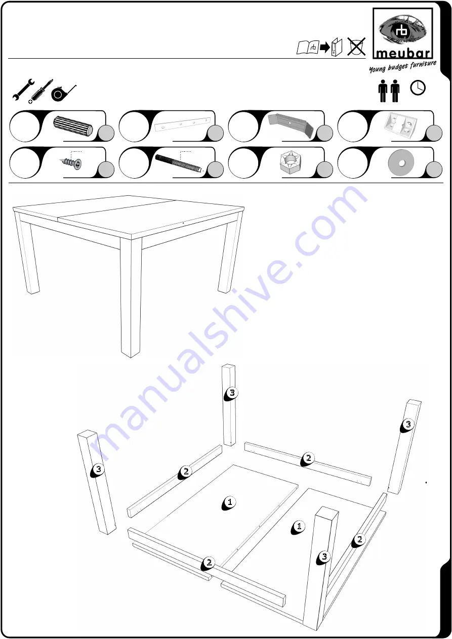 meubar VT13 Assembly Instruction Manual Download Page 1