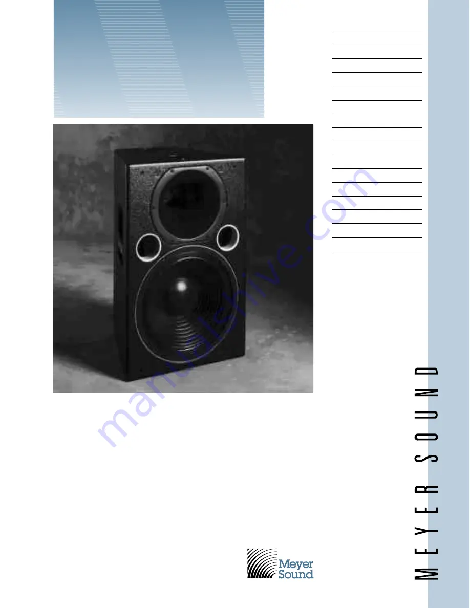 Meyer Sound UltraSeries UPA-2C Specification Sheet Download Page 1