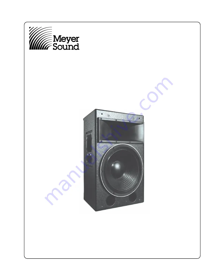 Meyer Sound UPA-1P Operating Instructions Manual Download Page 1