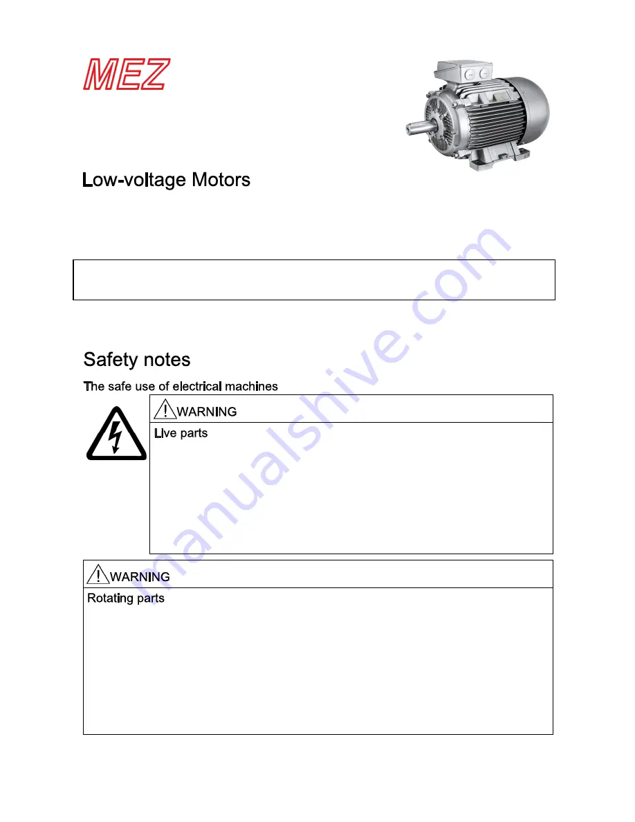 MEZ 14BG Installation, Operation & Maintenance Instructions Manual Download Page 1