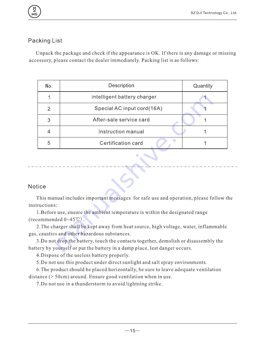 MG C03048D Instruction Manual Download Page 16