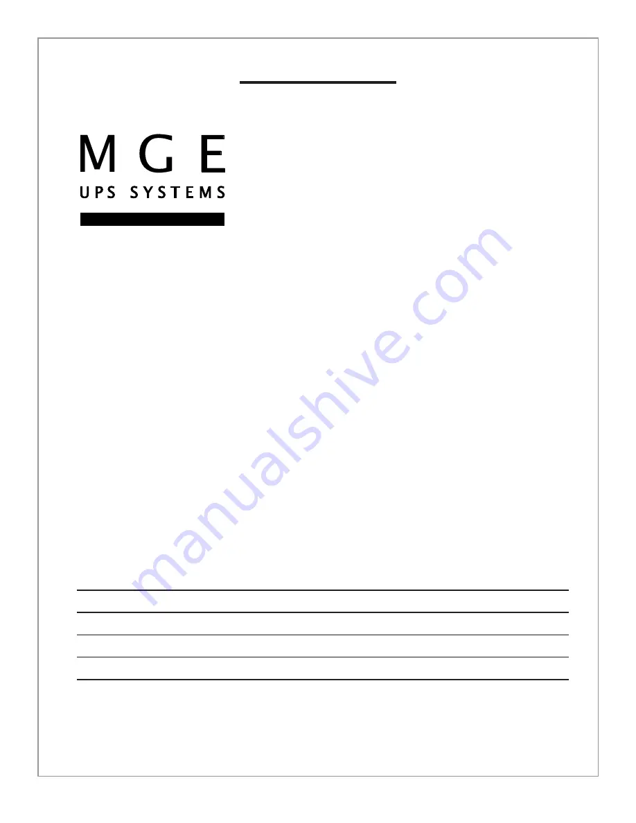 MGE UPS Systems 40-150kVA Installation And User Manual Download Page 53