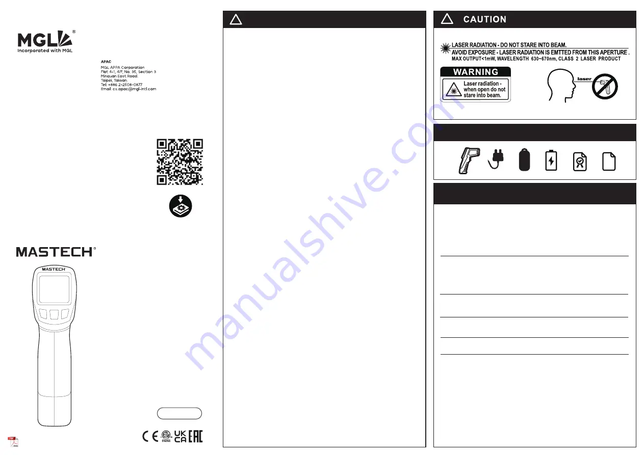 Mgl MASTECH MS6531B Quick Start Manual Download Page 1