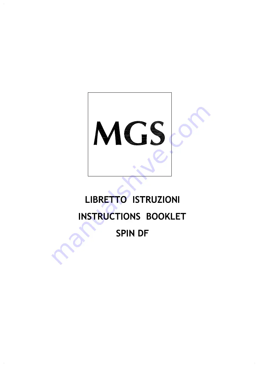 MGS SPIN DF Instruction Booklet Download Page 1