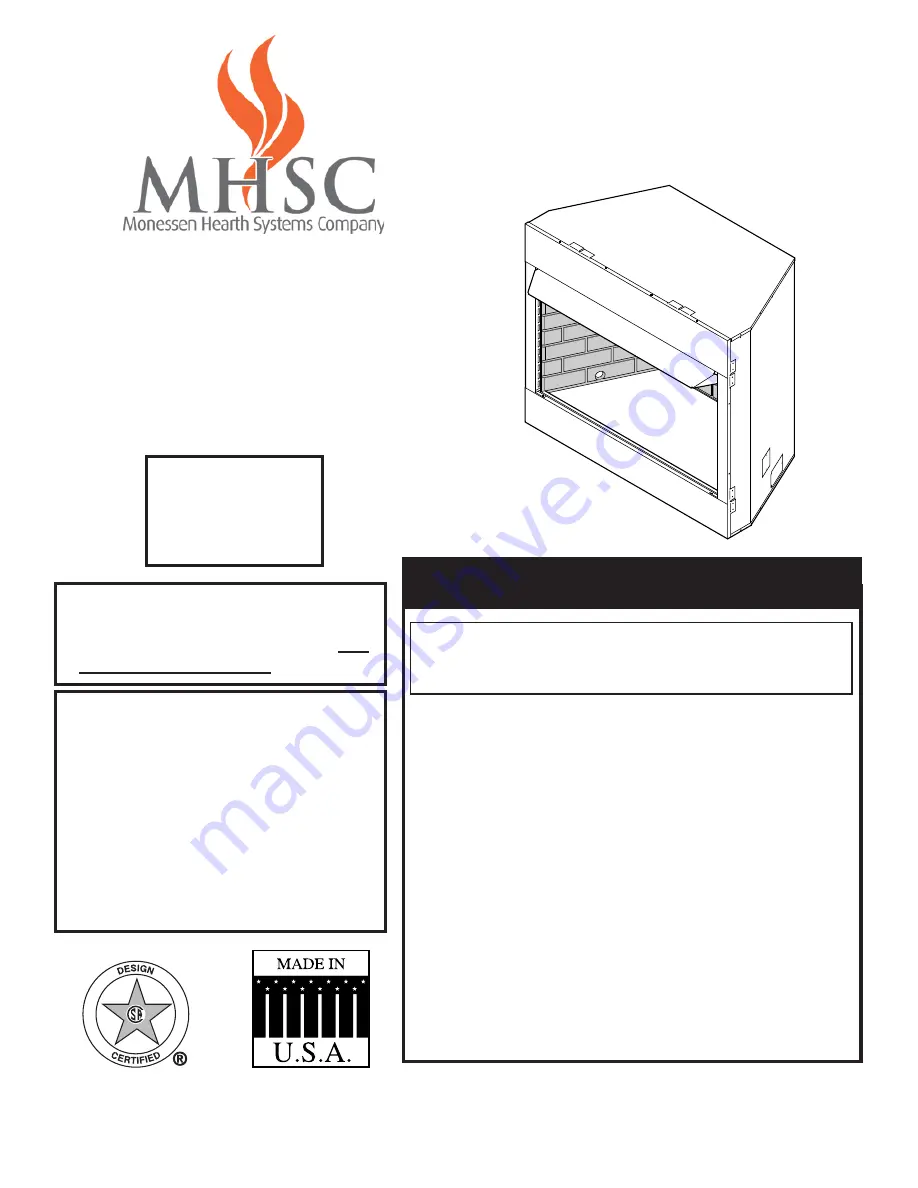 MHSC BUF400 Installation And Operating Instructions Manual Download Page 1