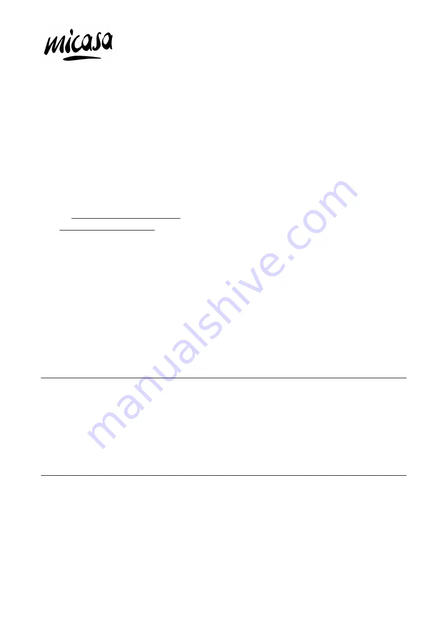 Micasa MA0139OH-11F Instruction Manual Download Page 2