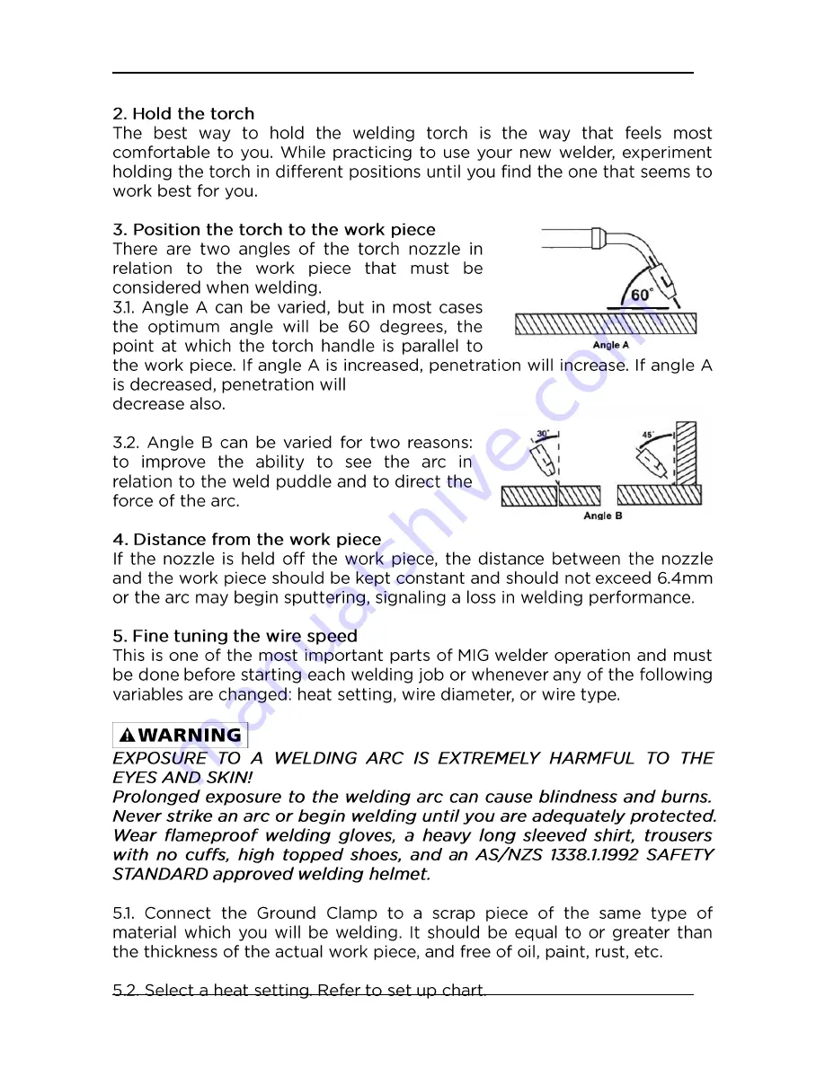 Michigan Welding MIGARC160 Operating Instructions Manual Download Page 19