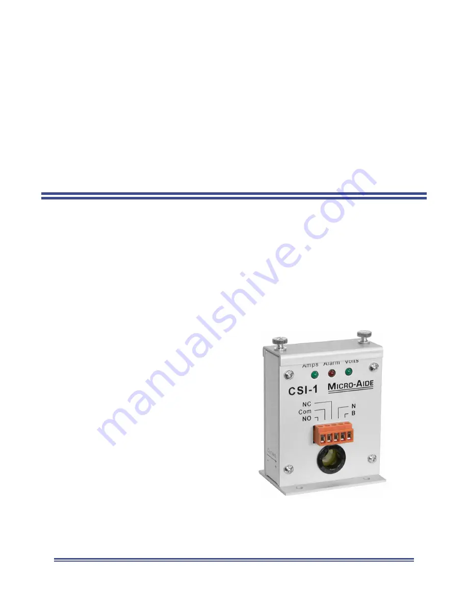 Micro-Aide CSI-1 User Manual Download Page 1