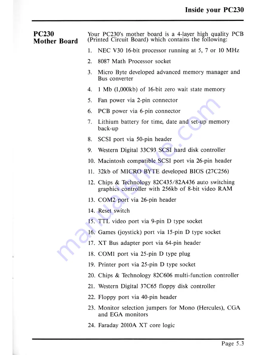 MICRO BYTE PC230 User Manual Download Page 46