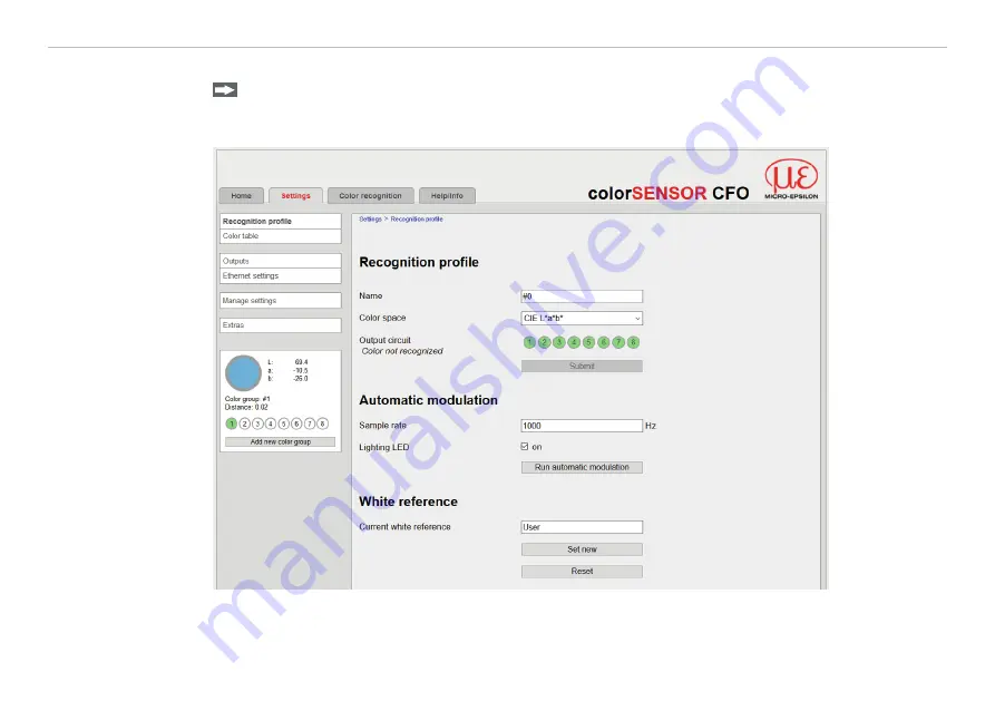 MICRO-EPSILON colorSENSOR CFO Series Instruction Manual Download Page 65