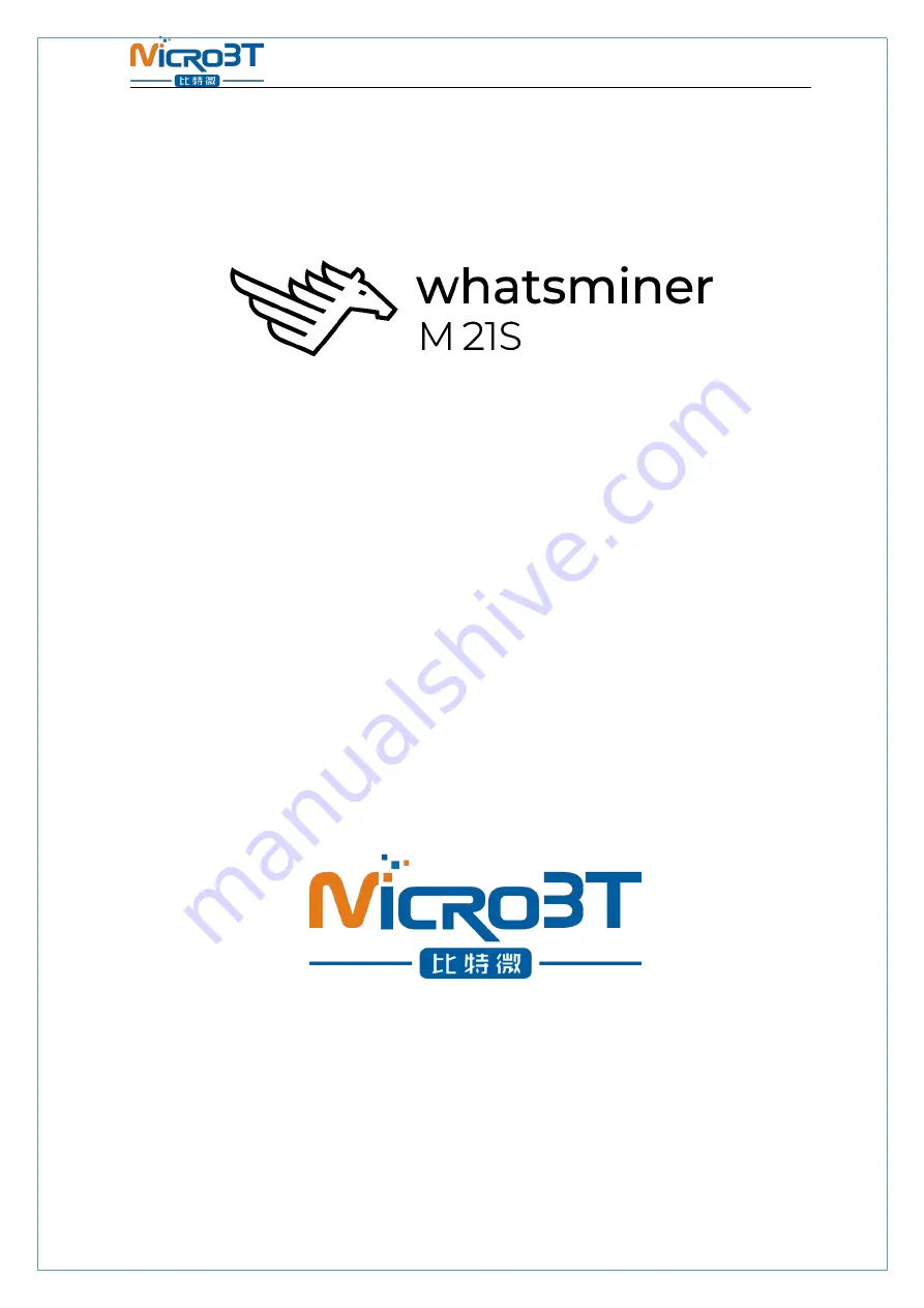 MicroBT WhatsMiner M20S Operation Manual Download Page 1