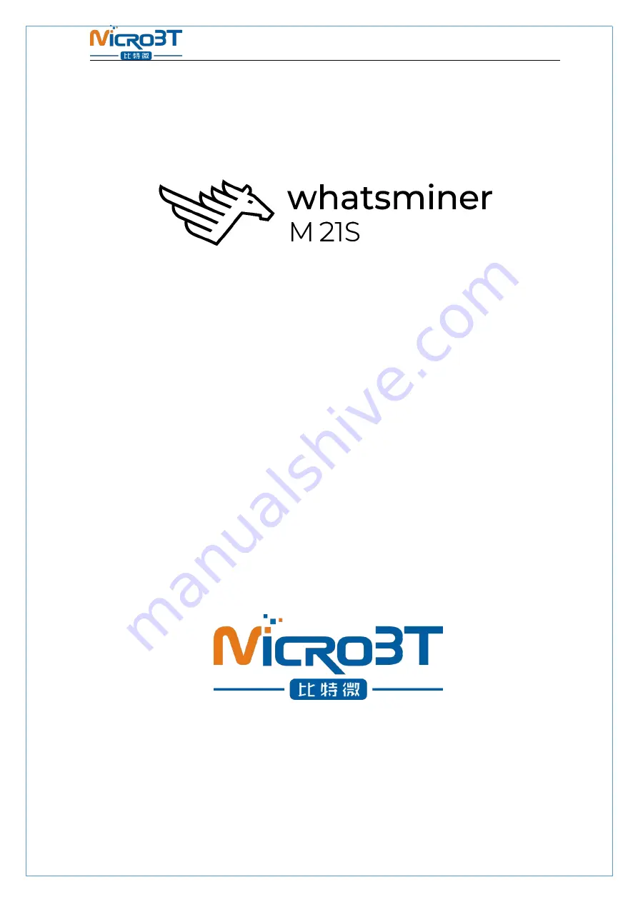 MicroBT WhatsMiner M21S Operation Manual Download Page 1