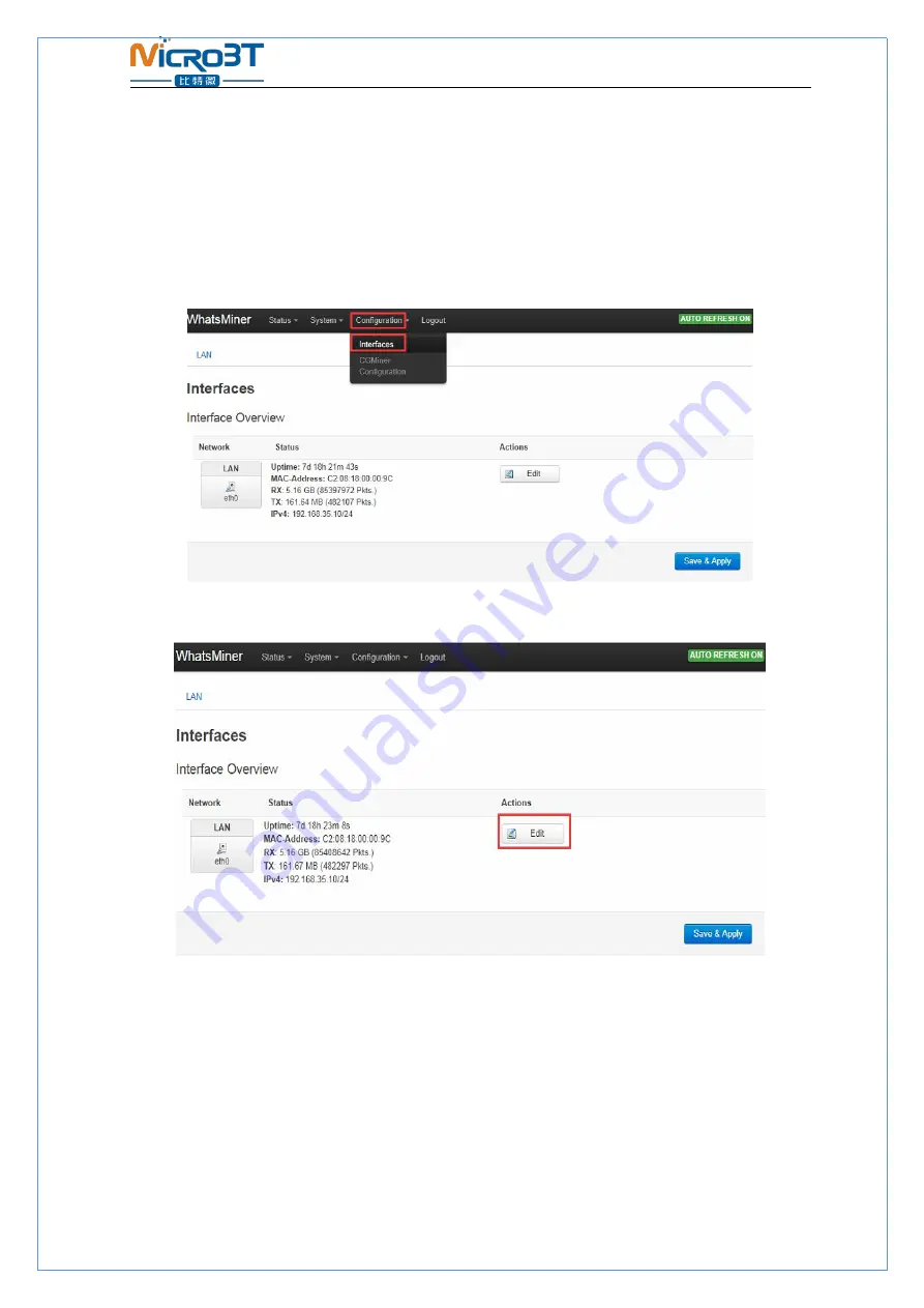 MicroBT WhatsMiner M21S Operation Manual Download Page 17