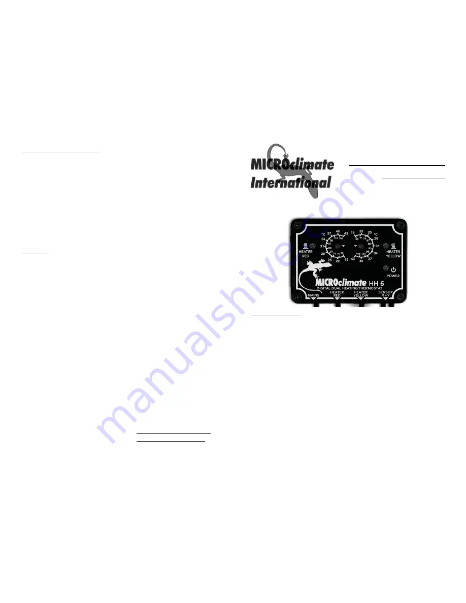 MICROclimate International HH 6 User Manual Download Page 1