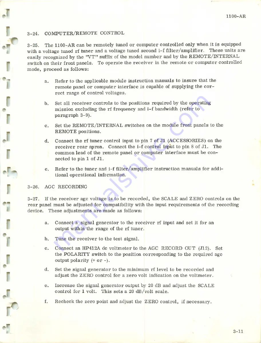 Microdyne 1100-AR Series Instruction Manual Download Page 39