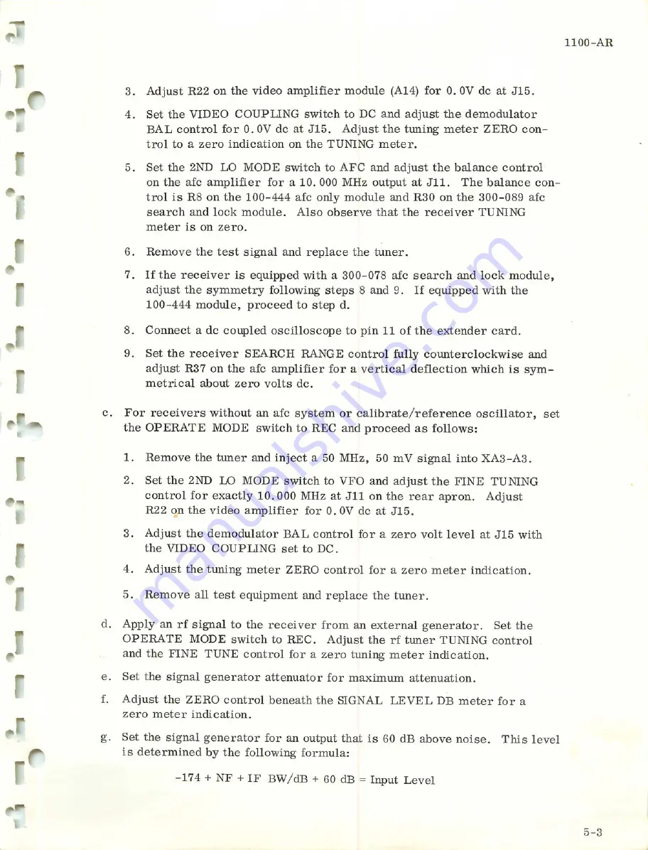 Microdyne 1100-AR Series Instruction Manual Download Page 57