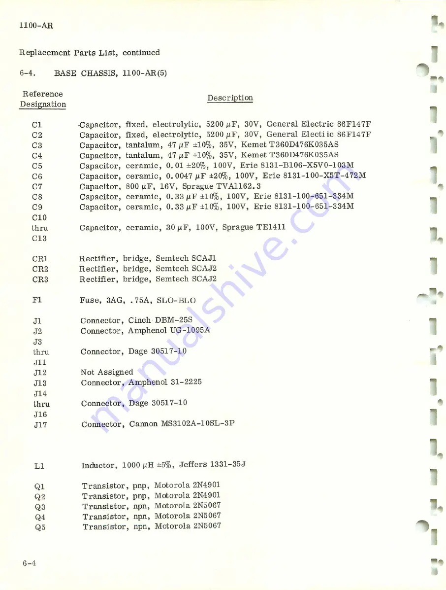 Microdyne 1100-AR Series Instruction Manual Download Page 73