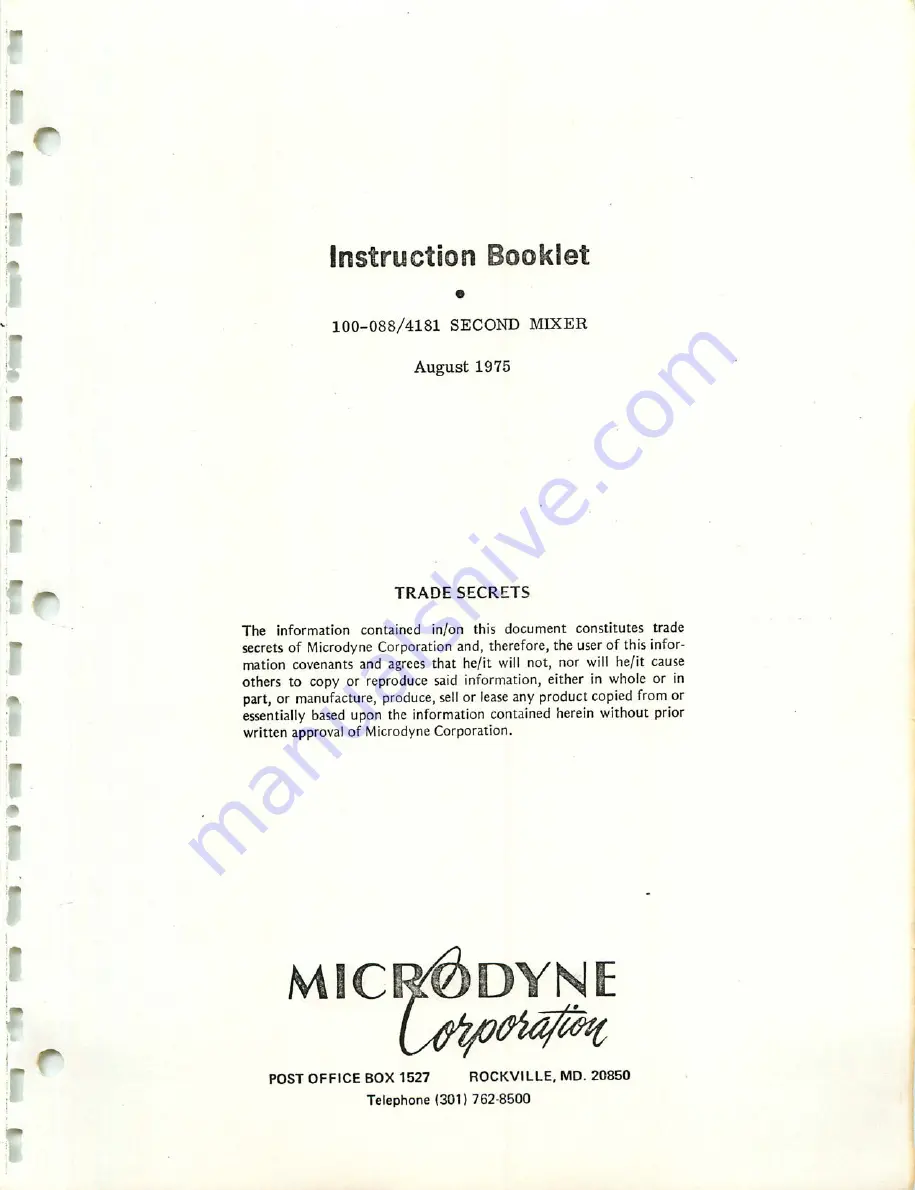 Microdyne 1100-AR Series Instruction Manual Download Page 112