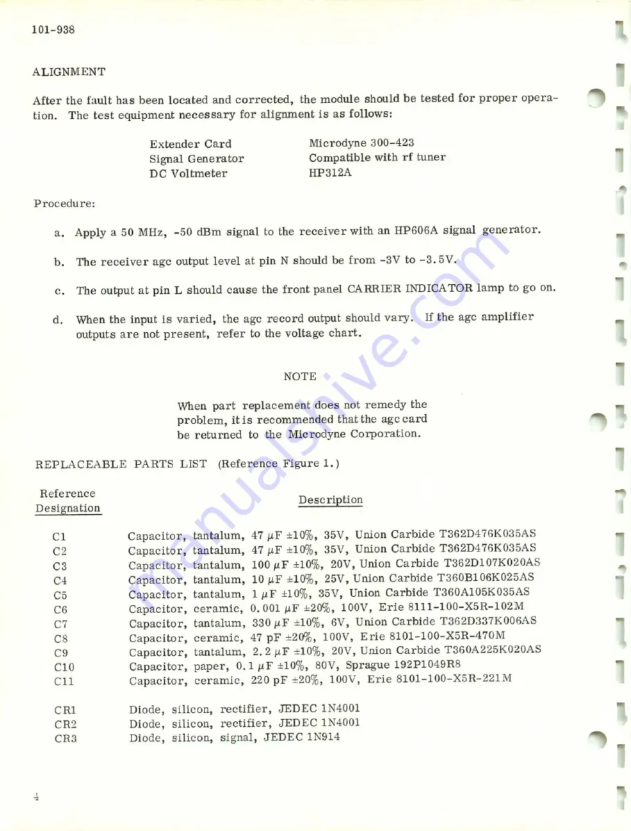 Microdyne 1100-AR Series Instruction Manual Download Page 150