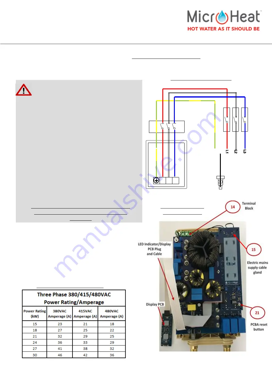 MicroHeat CFEWH 2-15 Installation & Operation Manual Download Page 13