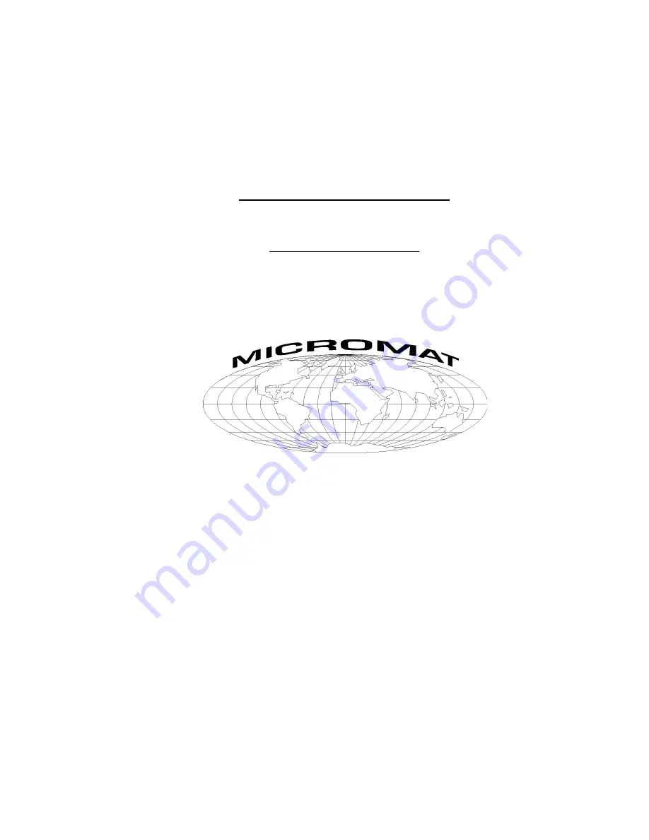 Micromat MM 470A Скачать руководство пользователя страница 1