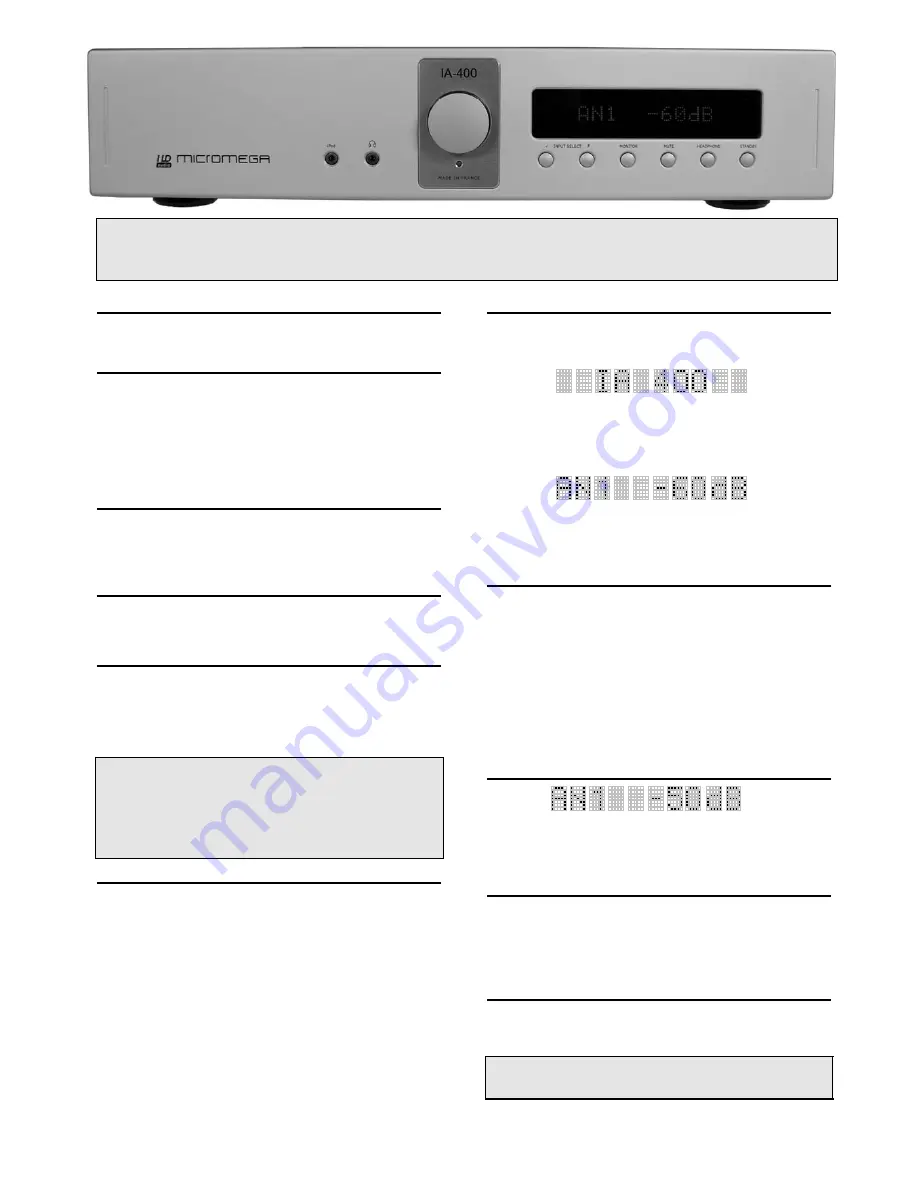 Micromega IA-400 Operating Manual Download Page 2