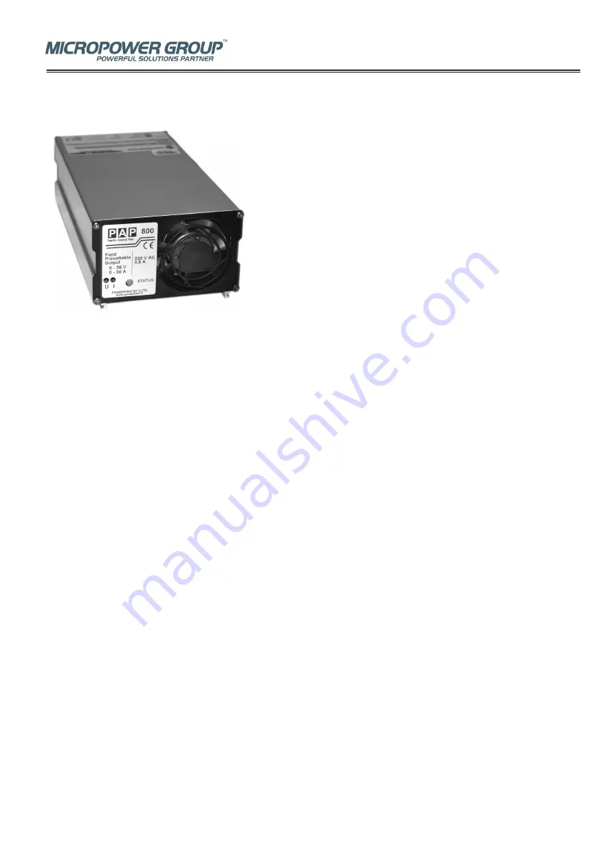 MicroPower PAP800UL Operating Manual Download Page 1