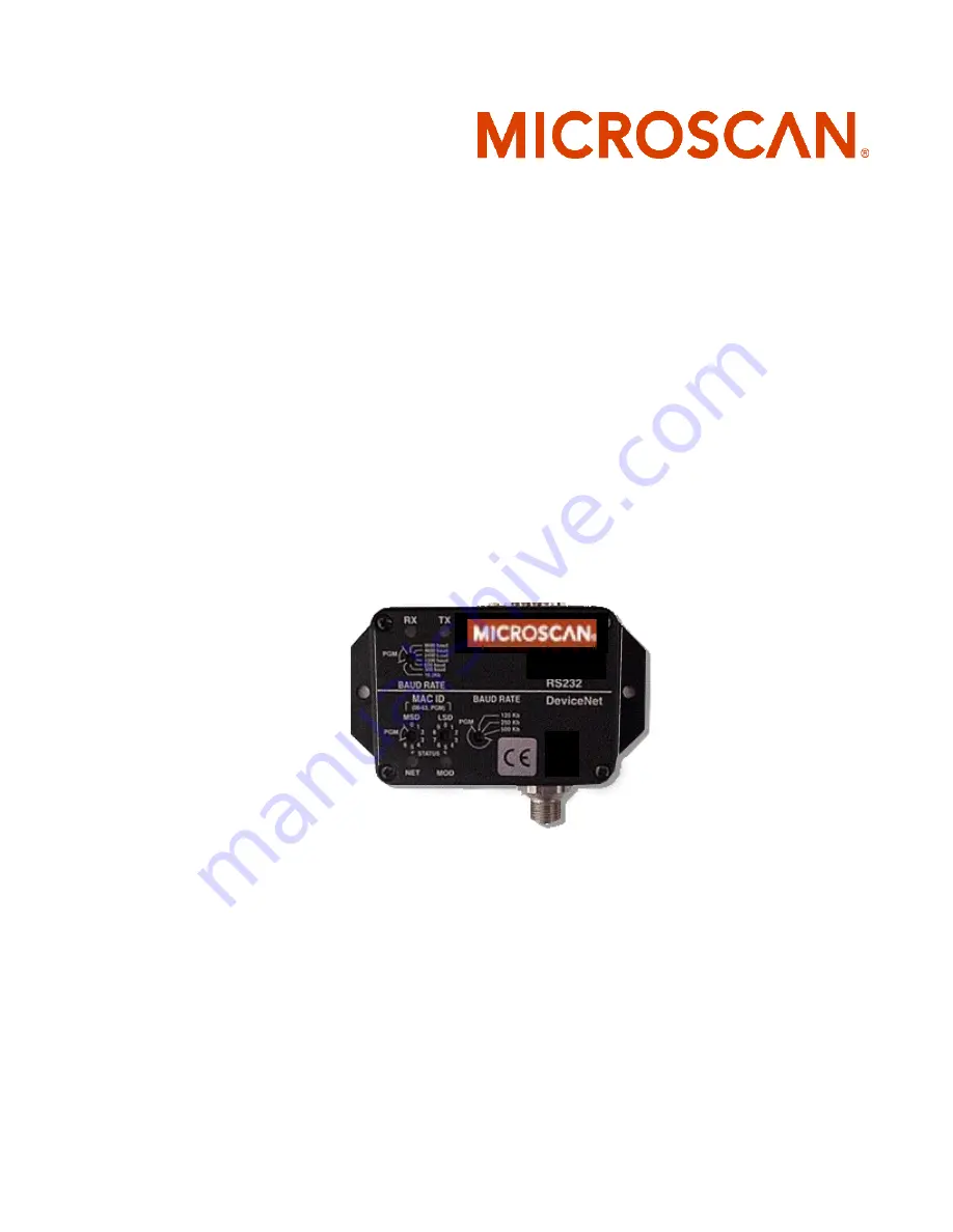 Microscan DN120 DeviceNet Скачать руководство пользователя страница 1