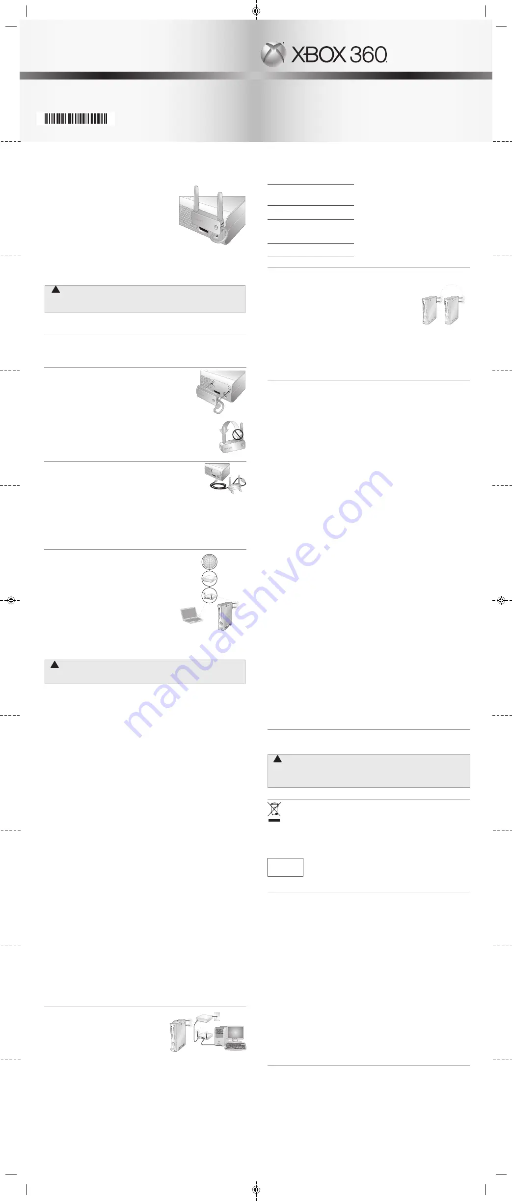 Microsoft Xbox 360 Wireless Networking Adapter Quick Start Manual Download Page 1