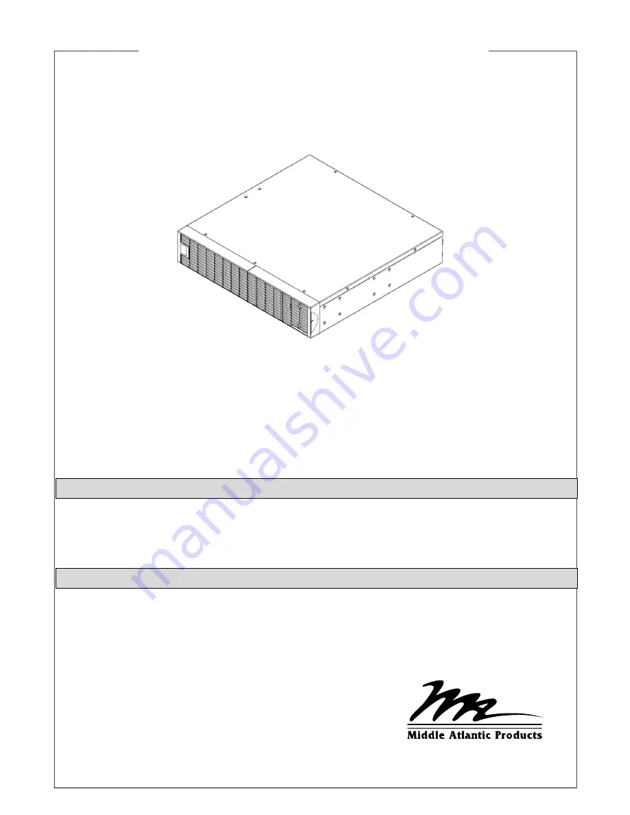 Middle Atlantic Products UPS-OLEBPR-1 User Manual Download Page 1