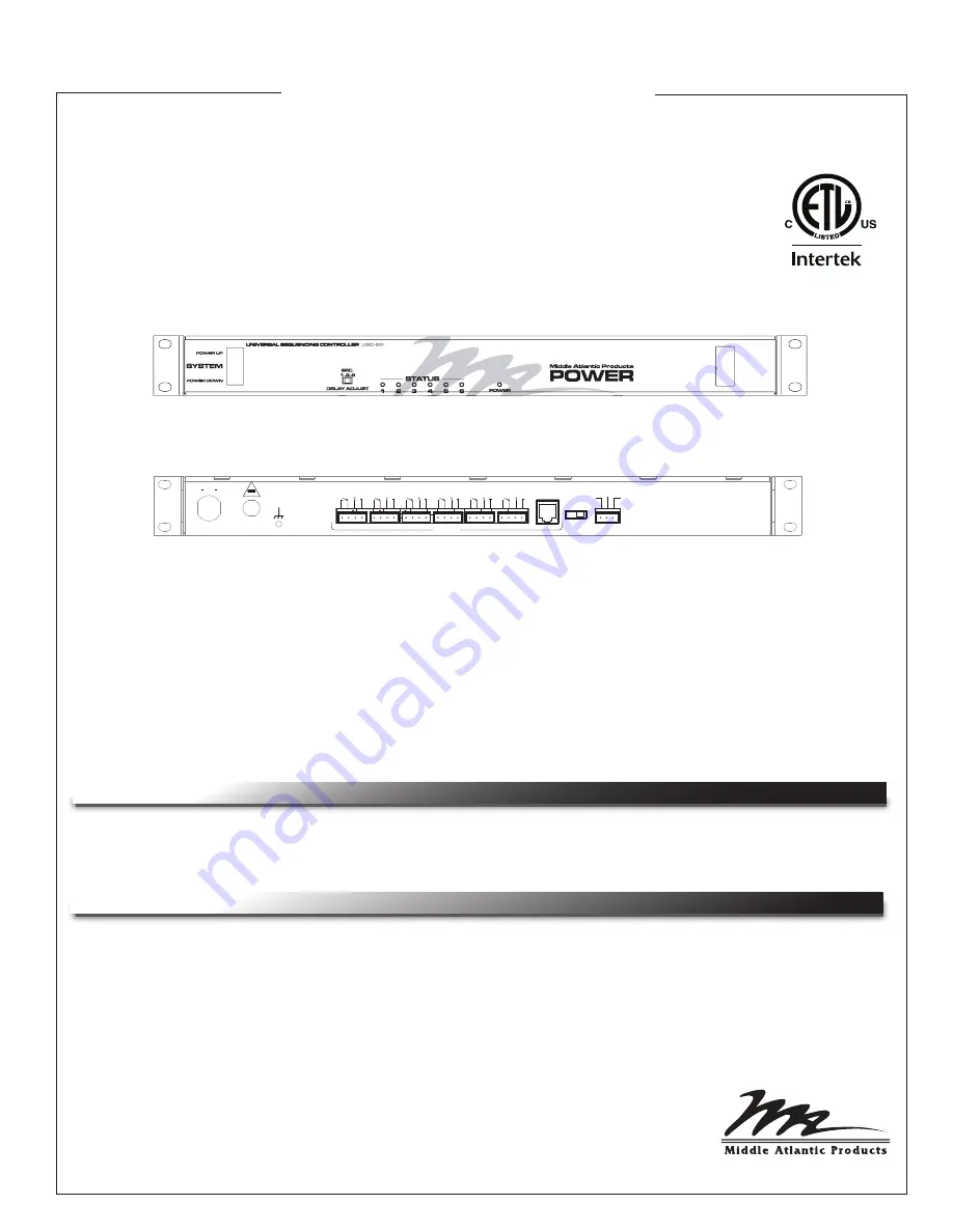 Middle Atlantic Products USC-6R Instruction Sheet Download Page 1