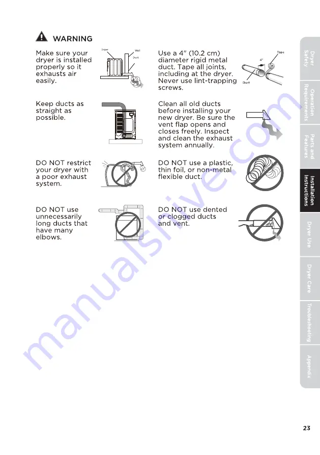 Midea MLE45N1AWW User'S Manual & Installation Instructions Download Page 23