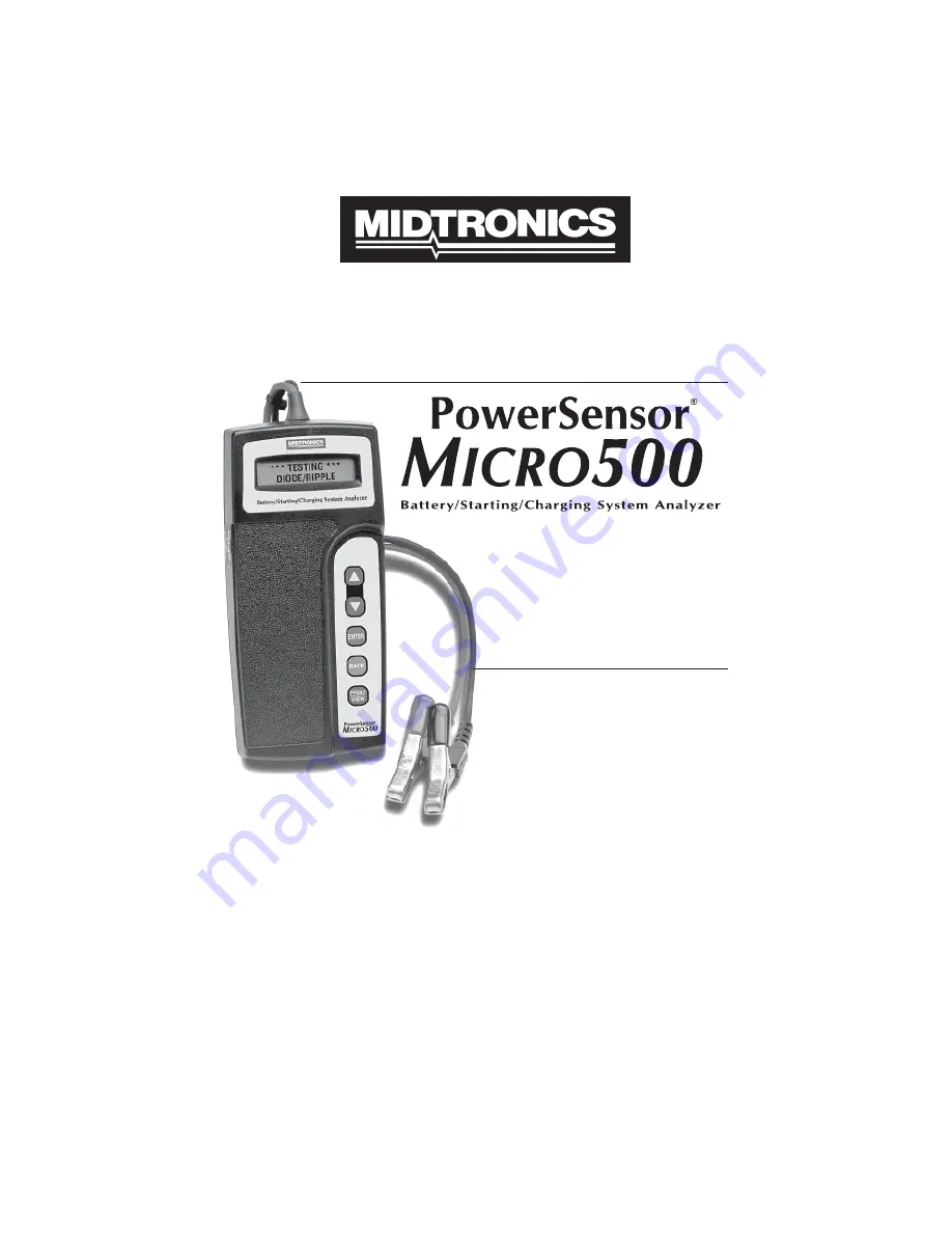 Midtronics PowerSensor Micro500 Instruction Manual Download Page 1