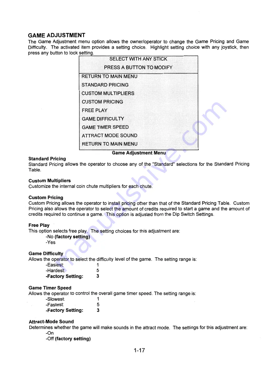 Midway WWF WrestleMania Operation Manual Download Page 22