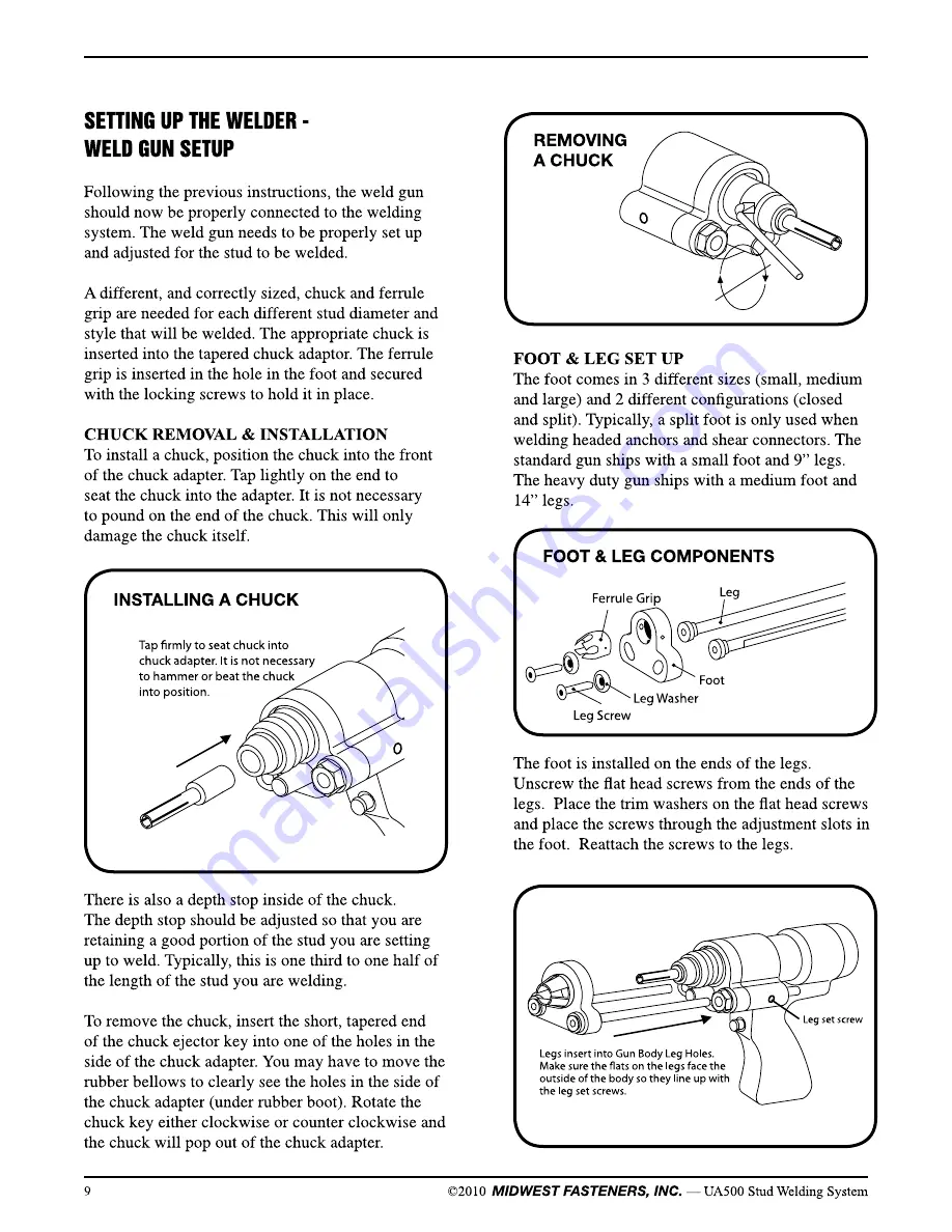 MIDWEST FASTENERS UA500 Скачать руководство пользователя страница 10