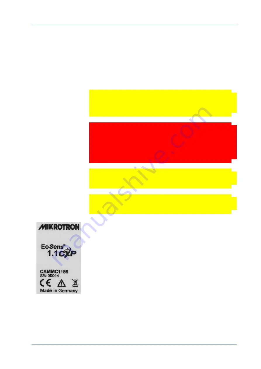 Mikrotron EoSens CAMMC1186 Reference Manual Download Page 11