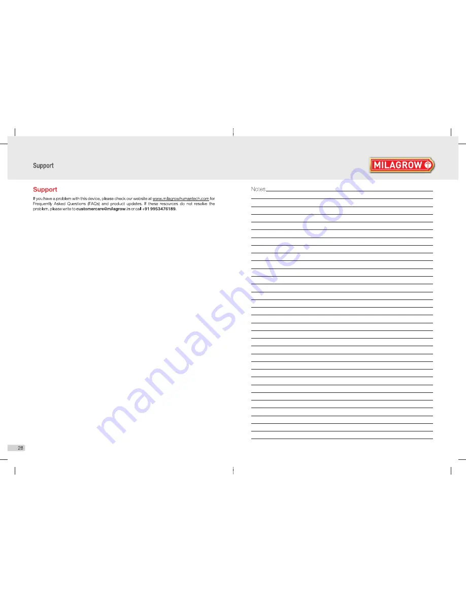 Milagrow TabTop MGPT08 User Manual Download Page 16