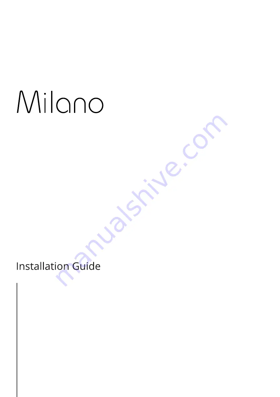 Milano RDCVPW780 Installation Manual Download Page 1