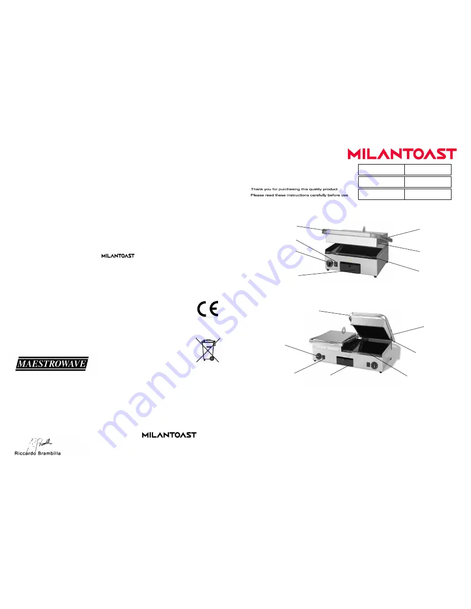 Milantoast 17010' 17011 Скачать руководство пользователя страница 1