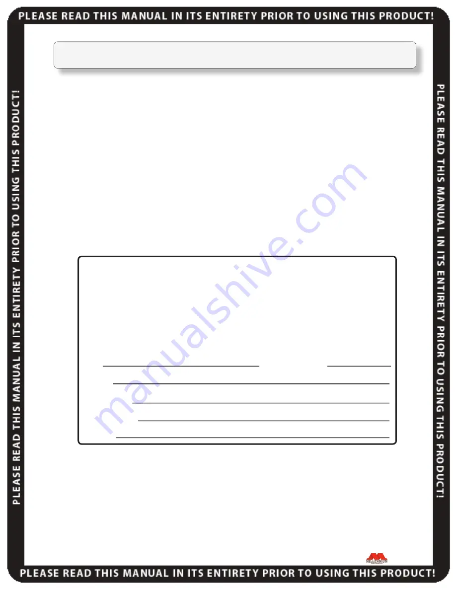 Millennium L-105-SL Instruction Manual Download Page 28