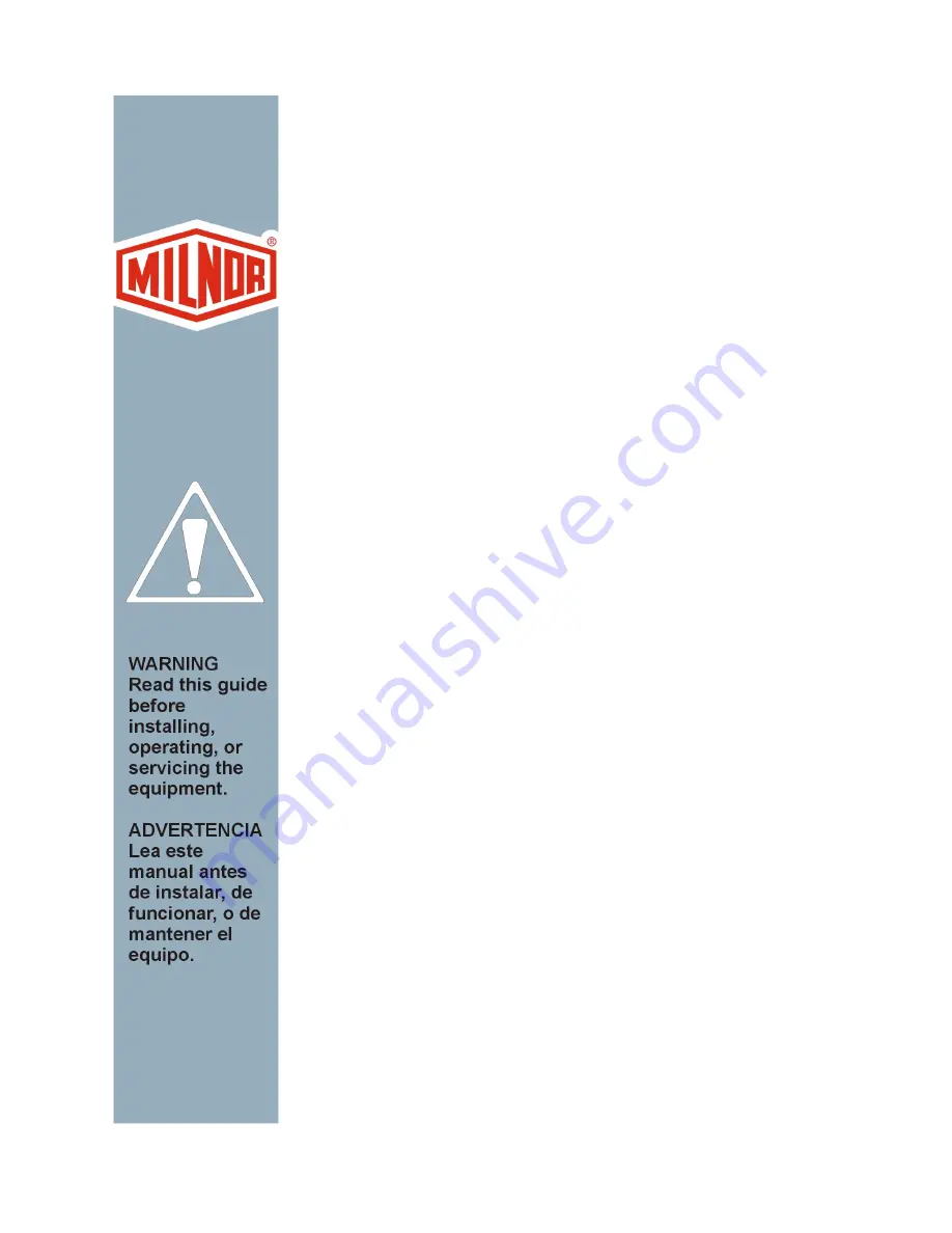 Milnor 30015T5E Safety Manual Download Page 1