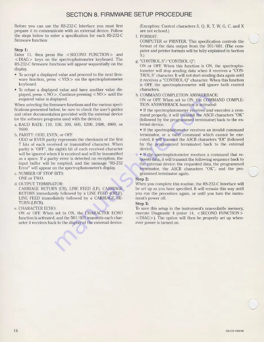 Milton Roy Spectronic 501 Operator Instructions Manual Download Page 21