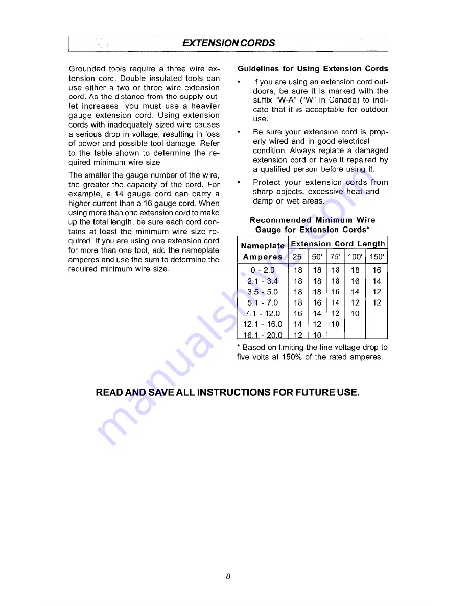 Milwaukee 0232-02 Operator'S Manual Download Page 8