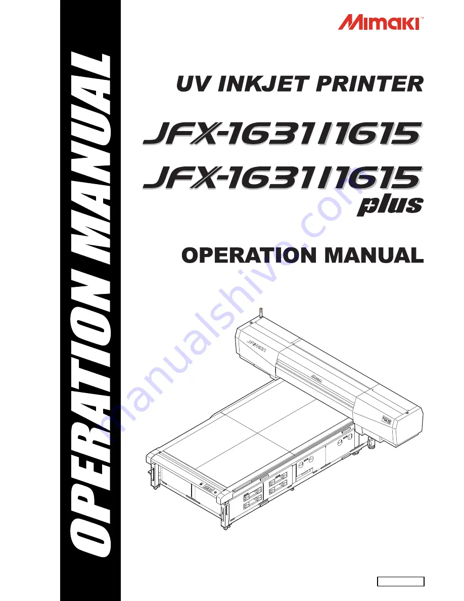 MIMAKI JFX-1631/1615 Plus Operation Manual Download Page 1