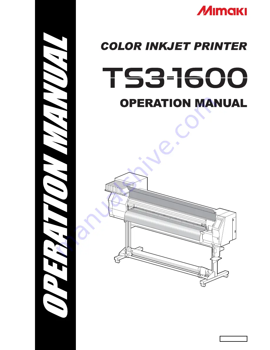 MIMAKI TS3-1600 Operation Manual Download Page 1