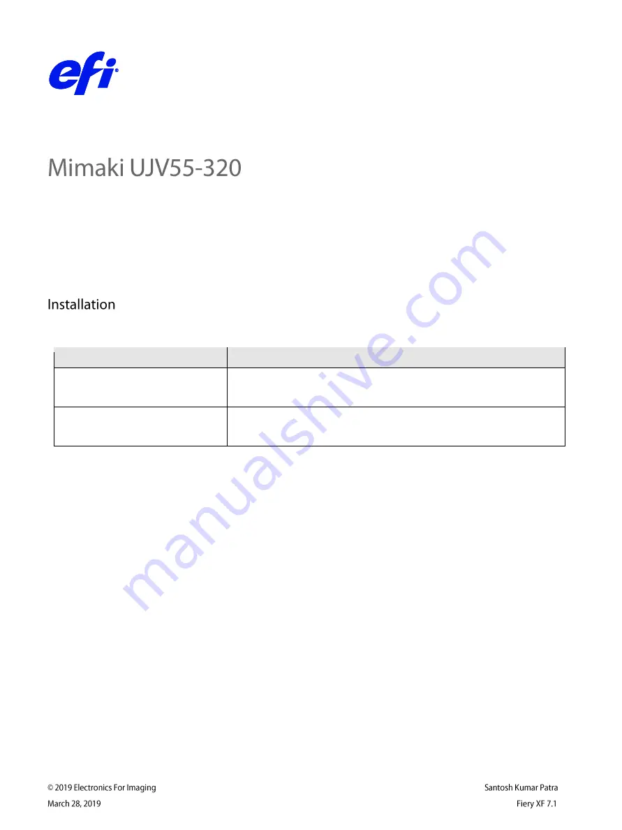 MIMAKI UJV55-320 CMYK Quick Start Manual Download Page 1