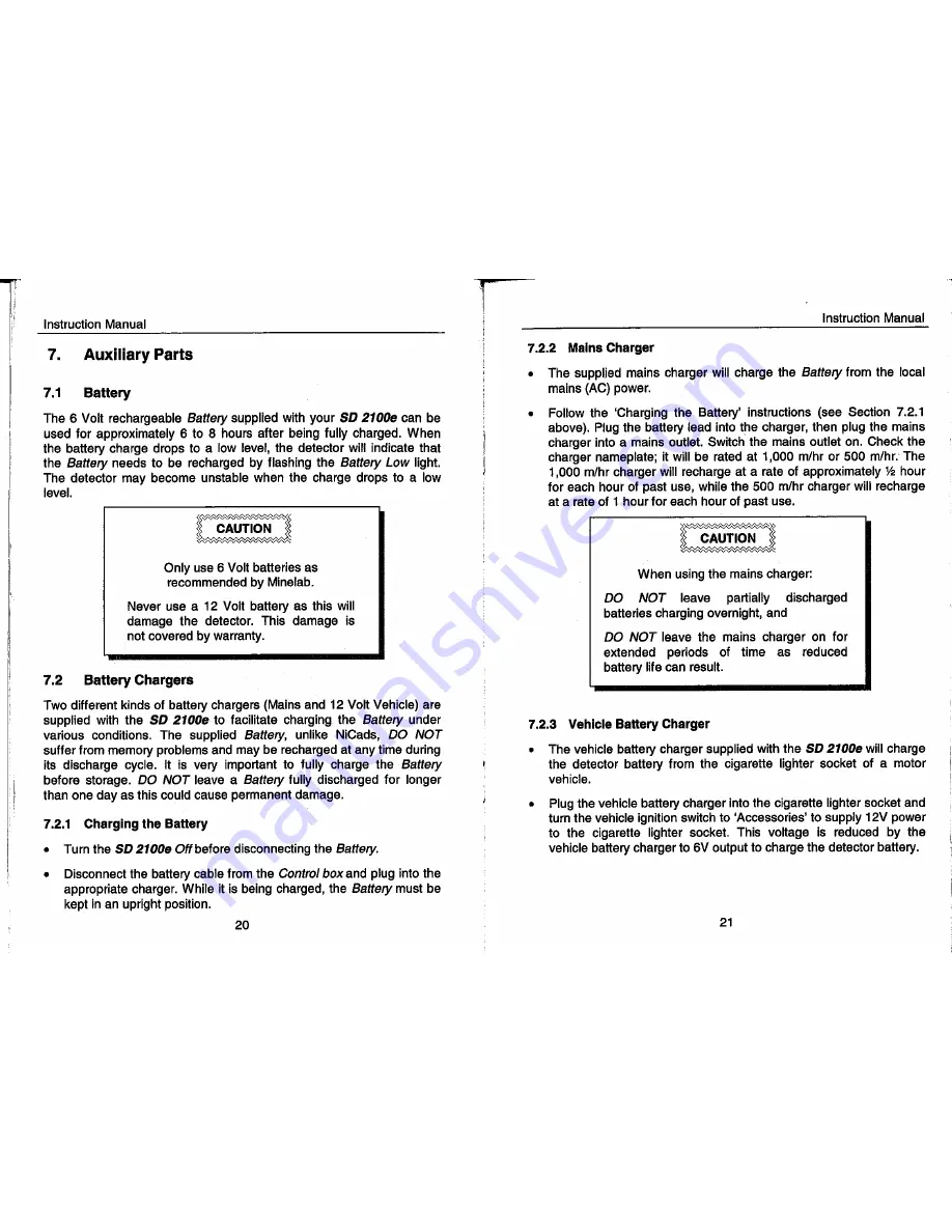 Minelab SD 2100e Owner'S Manual Download Page 12